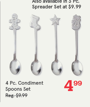 Christmas Fifth Season 'Xmas Characters' Condiment Spoons - S/4