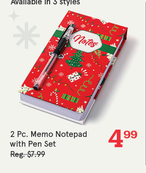 Ty Christmas Memo 'Truck/Tree/Gifts' Notepad with Pen