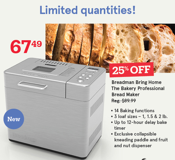 Breadman Bring Home The Bakery Professional Bread Maker