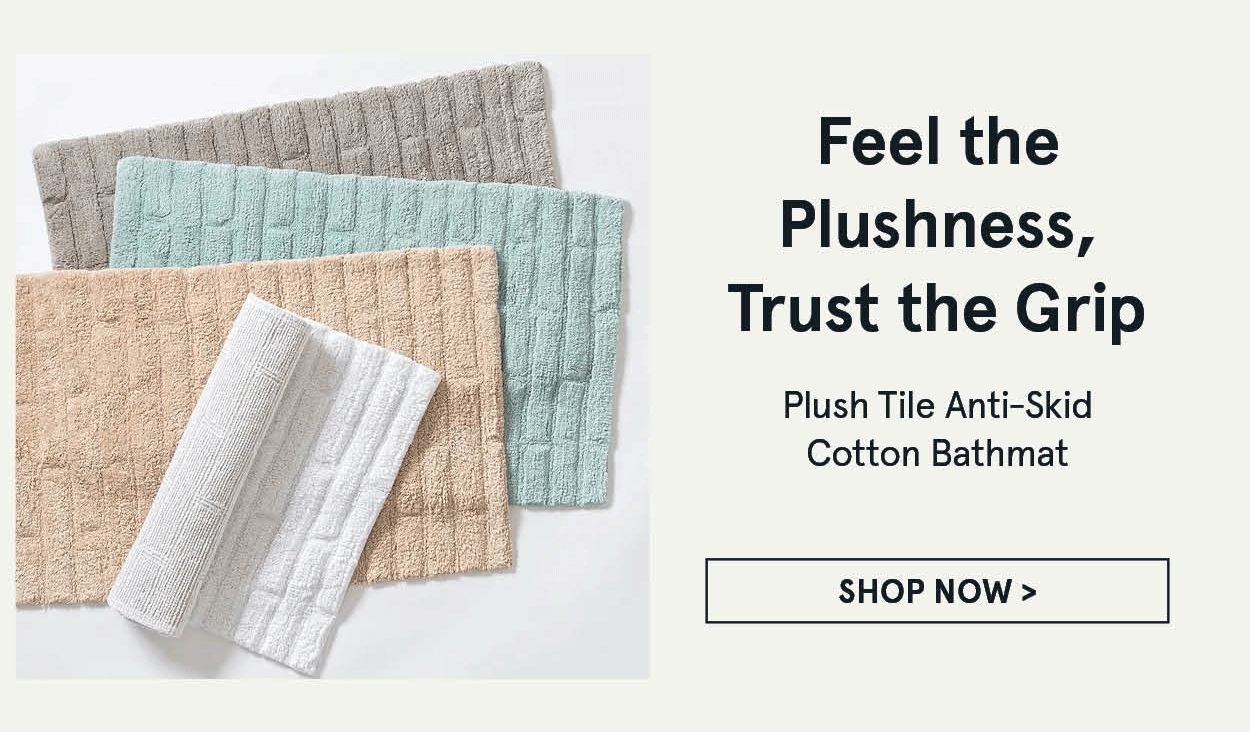 Plush Tile Anti-Skid Cotton Bathmat