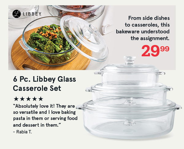 Libbey Baker's Basics Glass Casserole Combo - Set of 6