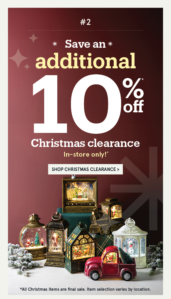 Extra 10% off Christmas clearance