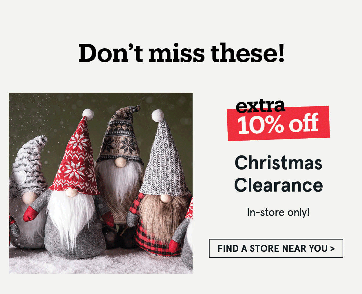 Christmas Clearance - extra 10% off 