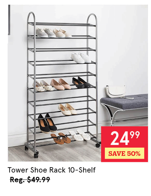 Tower Shoe Rack 10-Shelf