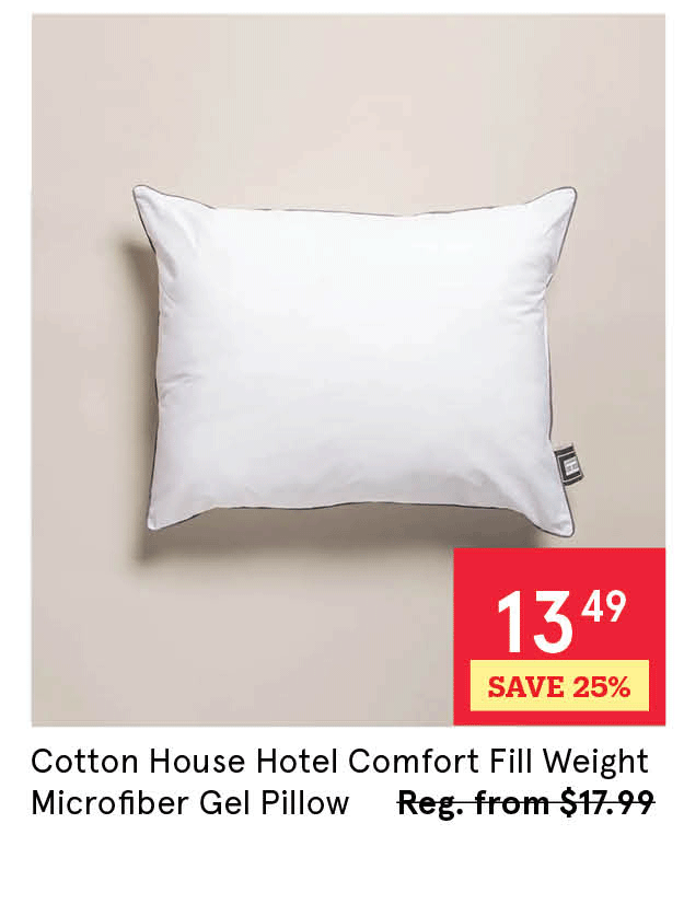 Cotton House Hotel Comfort '24 Oz. Fill Weight' Microfiber Gel Pillow