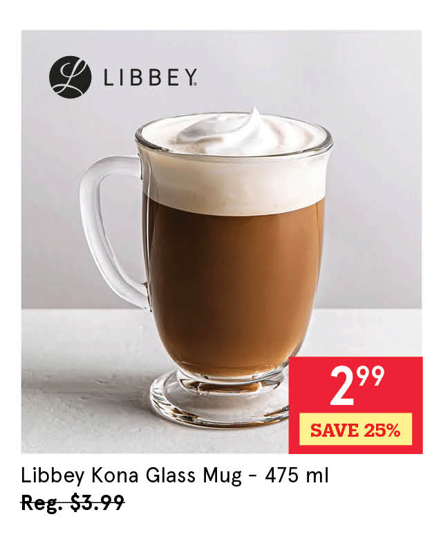 Libbey Kona Glass Mug 16 oz