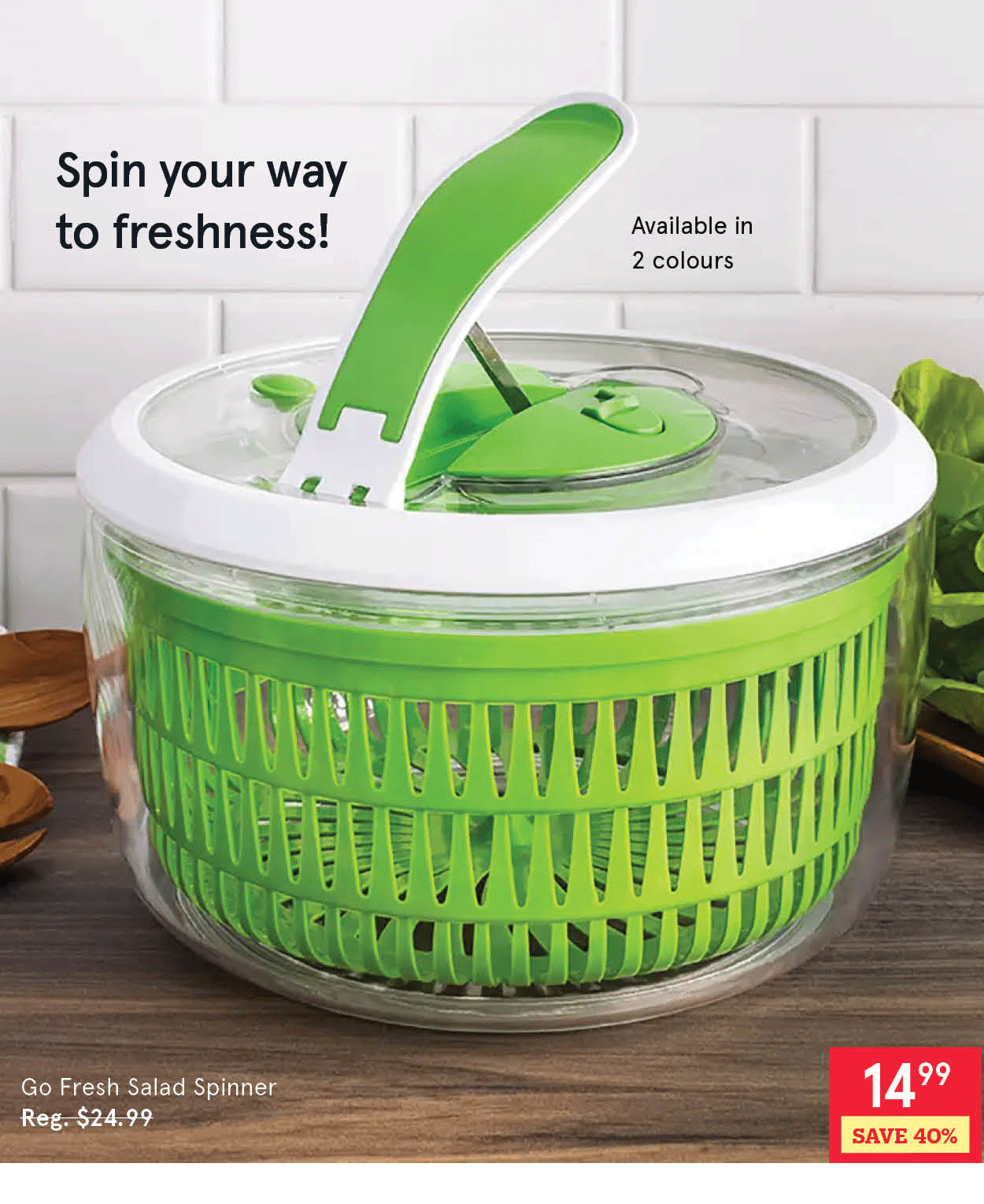 KSP Go Fresh Salad Spinner (Green)