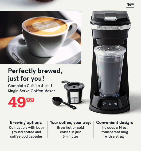 Complete Cuisine 4-In-1 Single Serve Coffee Maker