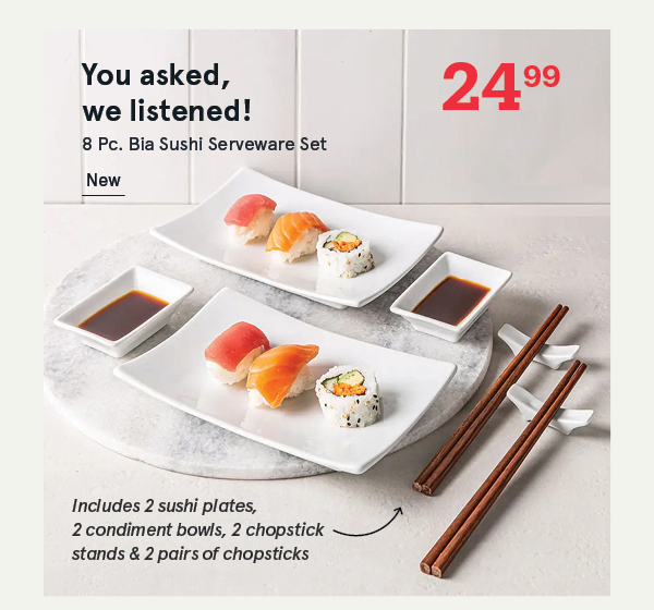 Bia Sushi Serveware - Set of 8