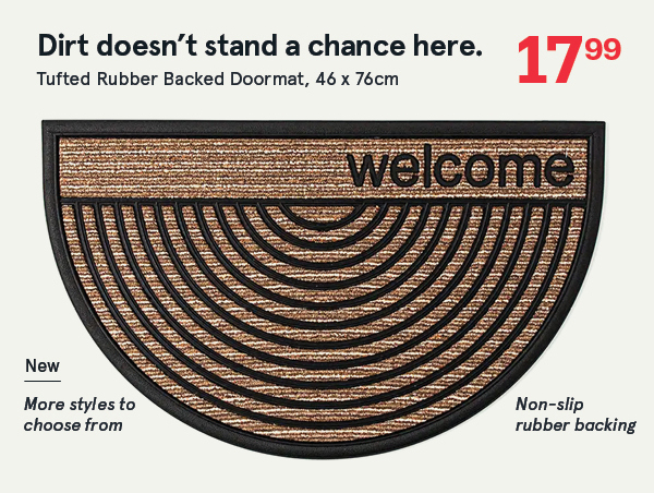 Tufted Rubber Backed 'Welcome' Doormat Semi-Circle