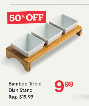 Bamboo Triple Dish Stand