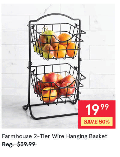 Farmhouse 2-Tier Wire Hanging Basket 