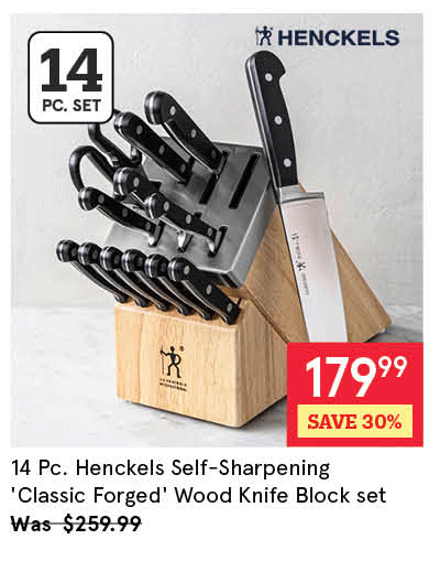 Henckels Self-Sharpening 'Classic Forged' Wood Knife Block set - S/14