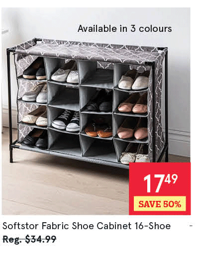 Softstor 'Lattice' Fabric Shoe Cabinet 16-Shoe