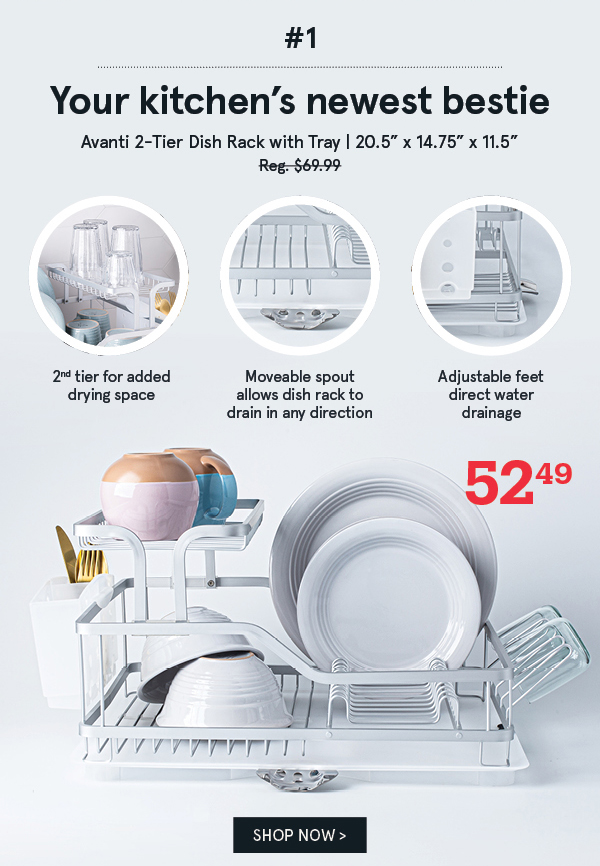 Avanti Dish Rack with Tray 2-Tier