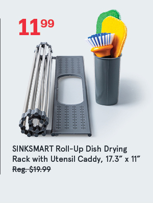 SINKSMART Roll-Up Dish Drying Rack W/Utensil Caddy