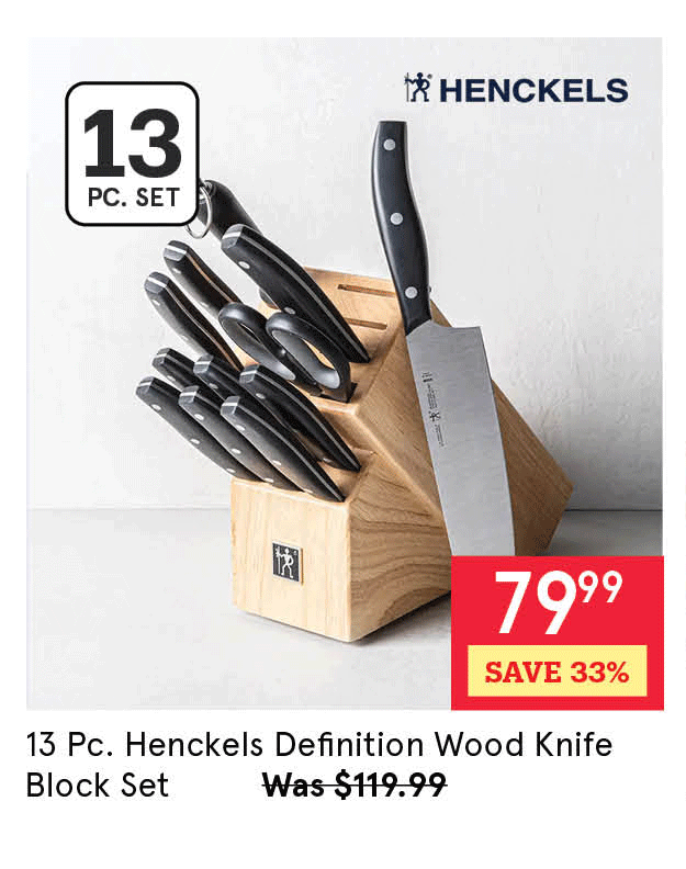 Henckels Definition Wood Knife Block Combo - Set of 13