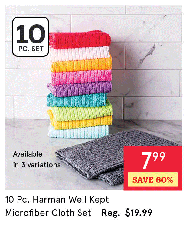  Harman Well Kept Brights Microfiber Cloth - Set of 10