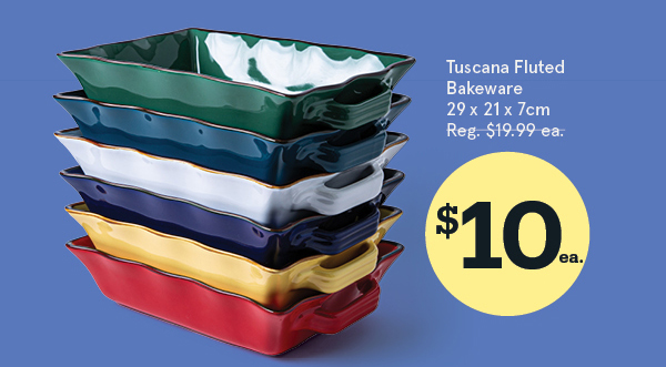 Tuscana Medium Rectangle Fluted Bakeware with Handle