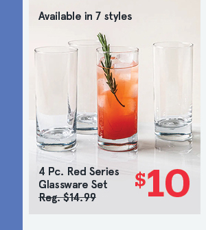 Home Essentials Red Series Glassware