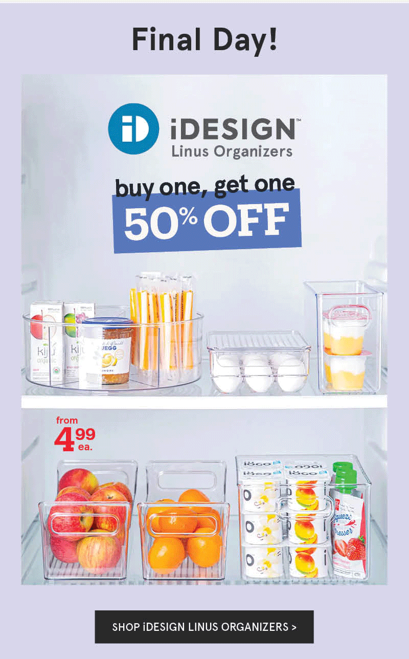 BOGO 50% iDesign Linus Organizers