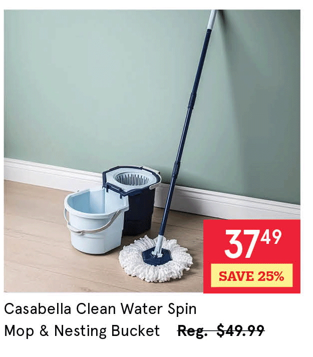 Casabella Clean Water '2-Bucket System' Spin Mop & Nesting Bucket