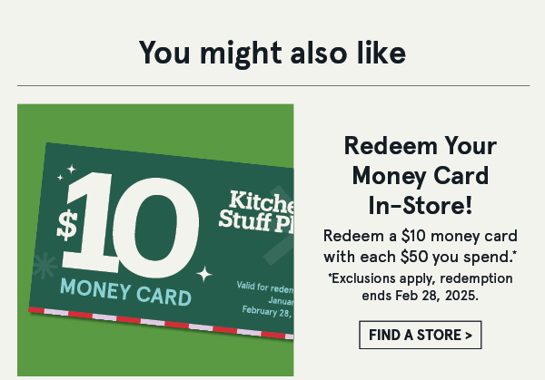 Redeem your money card in-store