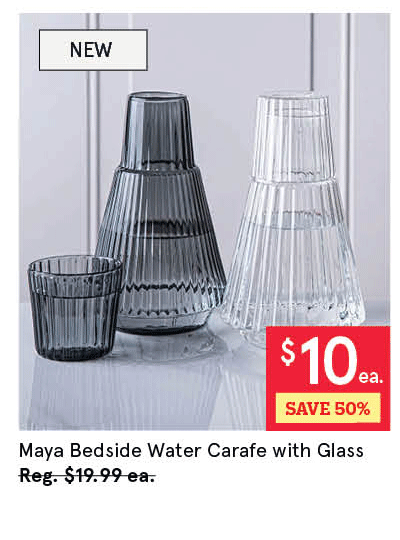 Maya Bedside Water Carafe with Glass