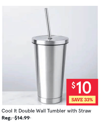 Cool It Double Wall Tumbler with Straw