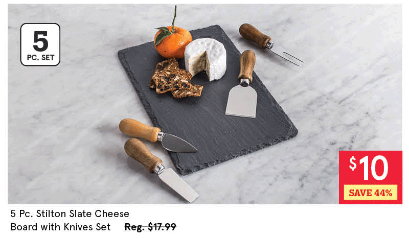 Stilton Slate Cheese Board with Knives - Set of 5