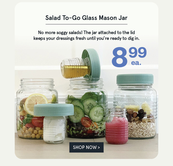 Salad To-Go Glass Salad Mason Jar