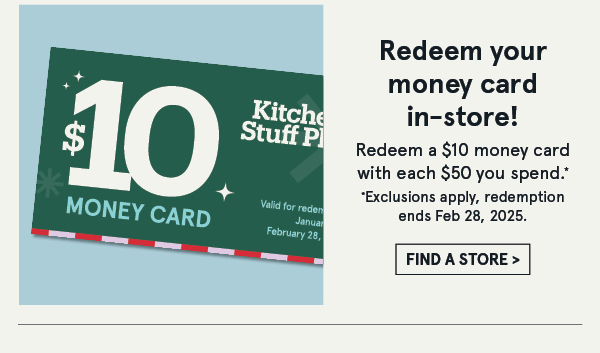 Redeem your money card in-store