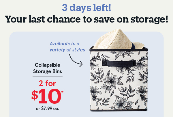 Collapsible Storage Bins 2 for $10