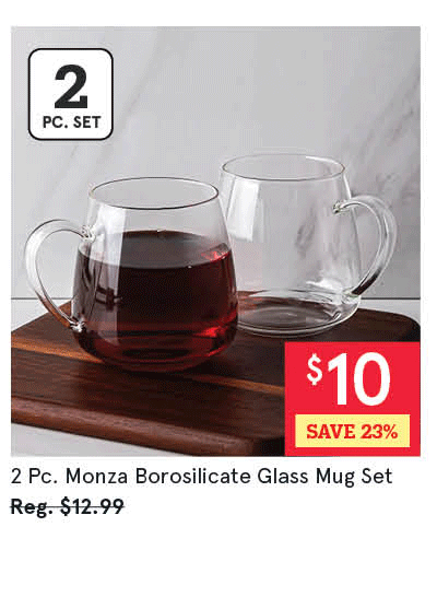 Monza Borosilicate Glass Mug - Set of 2