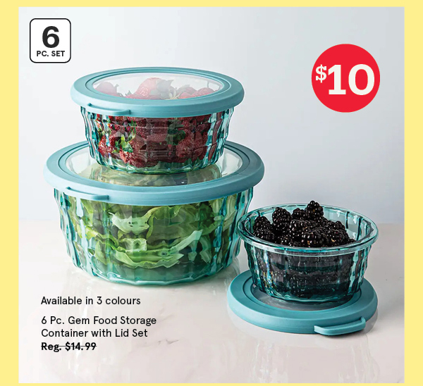 Gem 'Round' Food Storage Container with Lid - Set of 6