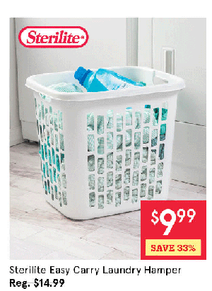  Sterilite Easy Carry '2 Bushel / 70L' Plastic Laundry Hamper 