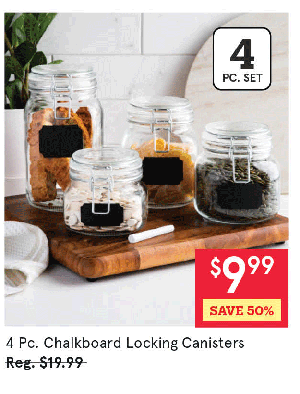 Chalkboard Locking Canister - Set of 4