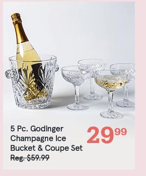 Godinger Dublin Crystal-Cut Champagne Ice Bucket & Coupe Set/5