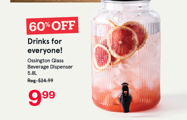 Ossington Glass Beverage Dispenser 5.8L