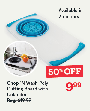 Chop 'N Wash Poly Cutting Board with Colander