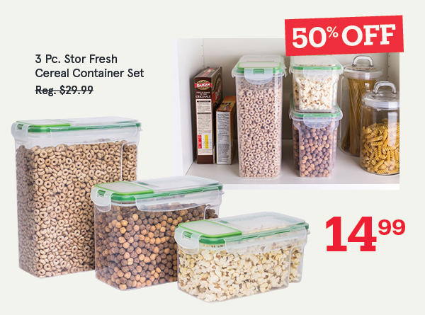 Stor Fresh Cereal Container Combo - Set of 3