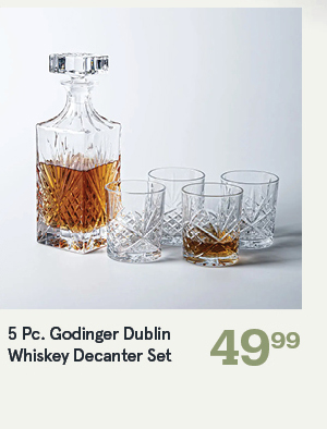 Godinger Dublin Crystal-Cut Whiskey Decanter Combo - Set of 5