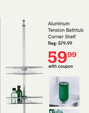 Aluminum 'Paloma' Tension Bathtub Corner Shelf