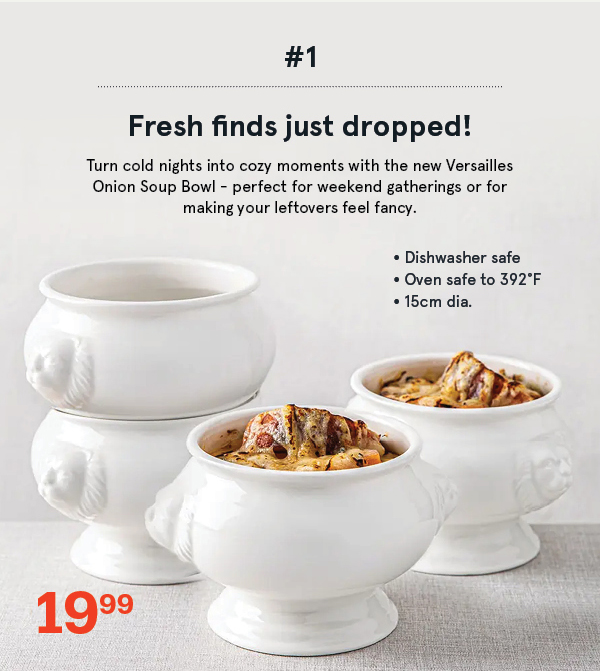 NEW!  Versailles Porcelain Onion Soup Bowl - Set of 4