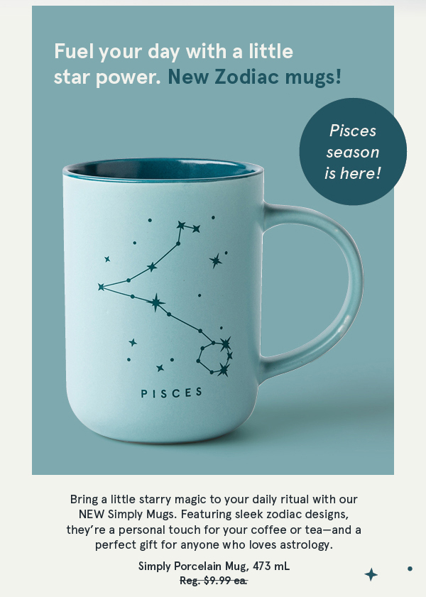 Simply 'Pisces' Porcelain Mug