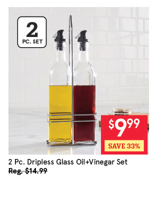  Dripless Glass Oil & Vinegar with Stand - Set of 2