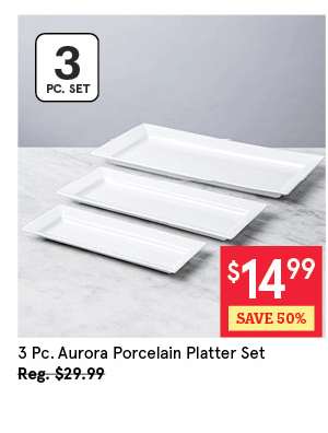 Aurora Porcelain Rectangular Platter - Set of 3