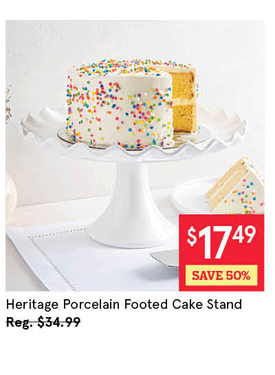 Heritage Porcelain Footed Cake Plate