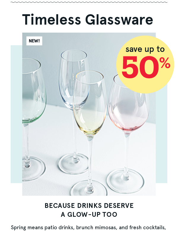 Drinking Glasses up to 50% off