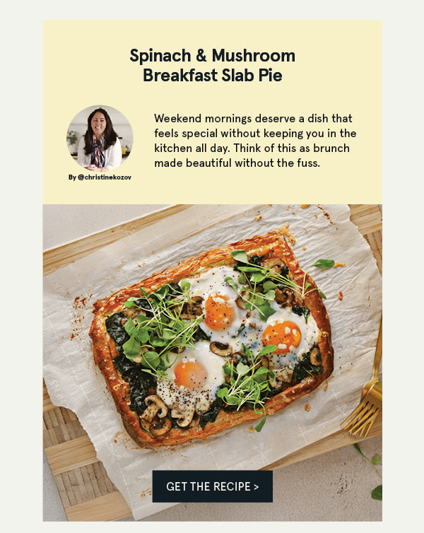 Spinach & Mushroom Breakfast Slab Pie